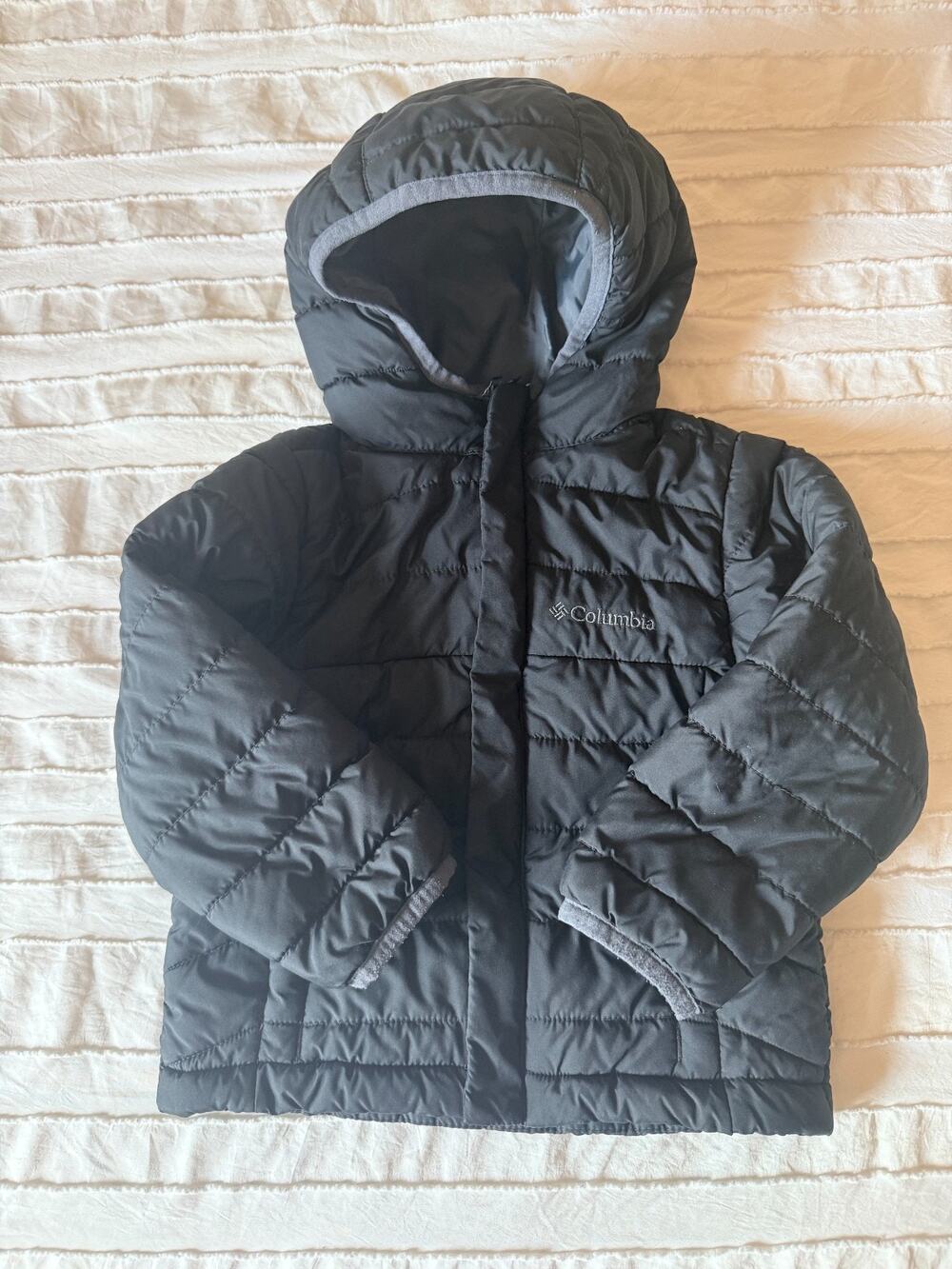 Columbia Toddler 3T Black Hooded Puffer Jacket Insulated Winter Coat Kids
